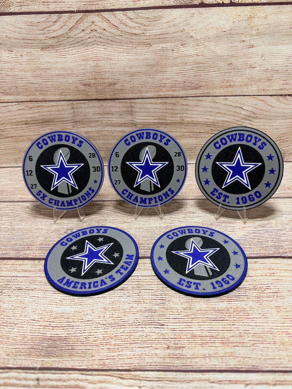 Dallas Cowboys Custom Drink Coasters Set of 4 with Holder